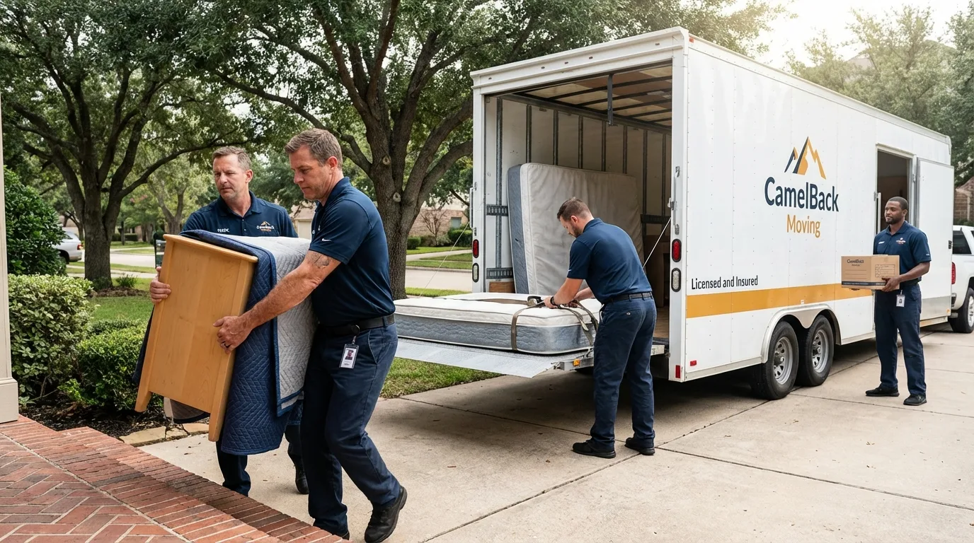 Crew loading residential truck for cross-state move from Alpine, UT